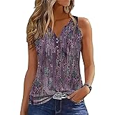 Disamer Tank Tops for Women 2026 Summer Casual Button Down Shirts Loose Fit V Neck Sleeveless Tshirt Blouse
