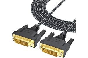 DteeDck DVI Cable 10ft, 24+1 Single Link Cord Male to Male for Computer PC Desktop Monitor Projector and More