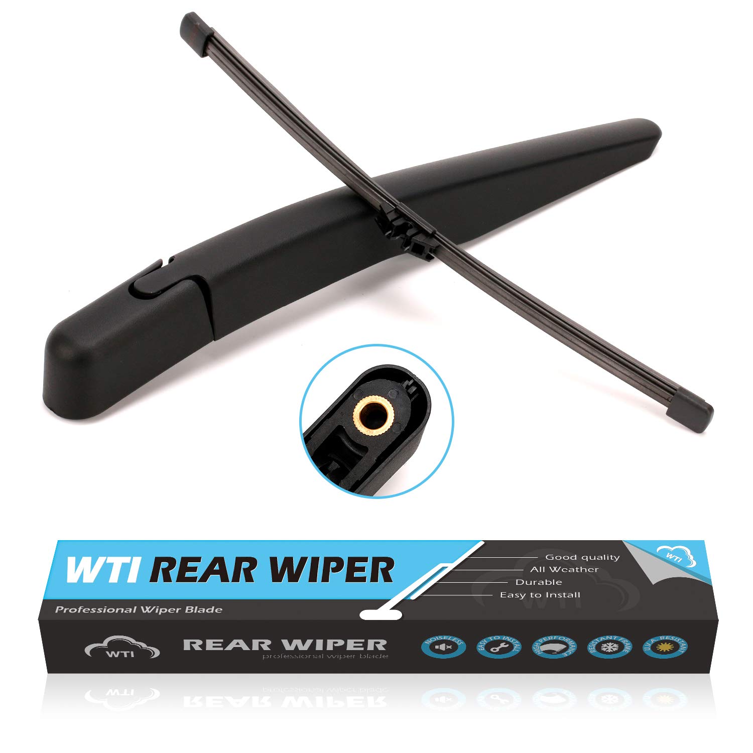 WTI New Replacement Accessories Parts Rear Windshield Wiper Kit Set Arm Blade For Compatible With Ford 2011-2018 Explorer 2013-2018 Escape 16-18 Lincoln MKX SUV Fit BB5Z17526C BB5Z17528A BB5Z17C526A