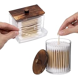 Tbestmax Qtips Holder Bathroom Container, 10/7 OZ