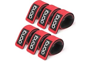 DONQL Fishing Pole Straps Belt Fishing Rod Ties Stretchy Rod Straps Fishing Rod Belt Holders for Casting Rods (3Colors,6Pcs)