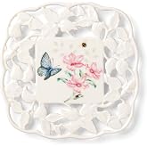 Lenox Butterfly Meadow Porcelain Trivet, 7 Inch | heat-resistant | floral design | for hot dishes and pots, gift for women, kitchen trivet decor, pot holders