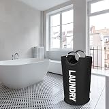 DOKEHOM 90L Large Collapsible Laundry Basket Freestanding Hamper Black view 9