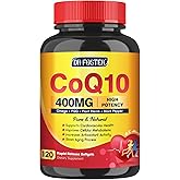 CoQ10 400mg SoftGels COQ10 - CQ10 Coenzyme Q10 Supplement, Plus PQQ, Omega 3, and Vitamin E, for Heart and Cellular Energy, 120 Servings