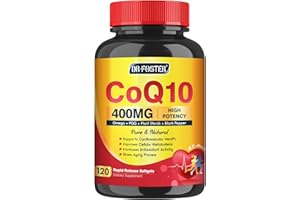 DRFOSTER CoQ10 400mg SoftGels COQ10 - CQ10 Coenzyme Q10 Supplement, Plus PQQ, Omega 3, and Vitamin E, for Heart and Cellular Energy, 120 Servings