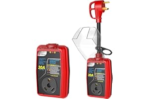 Andeman RV Surge Protector 30 Amp Waterproof, 12000 Joules RV Power Surge Protector with Waterproof Cover and Anti-Theft, RV Power Cord Accessories for RV Camper Travel Trailers
