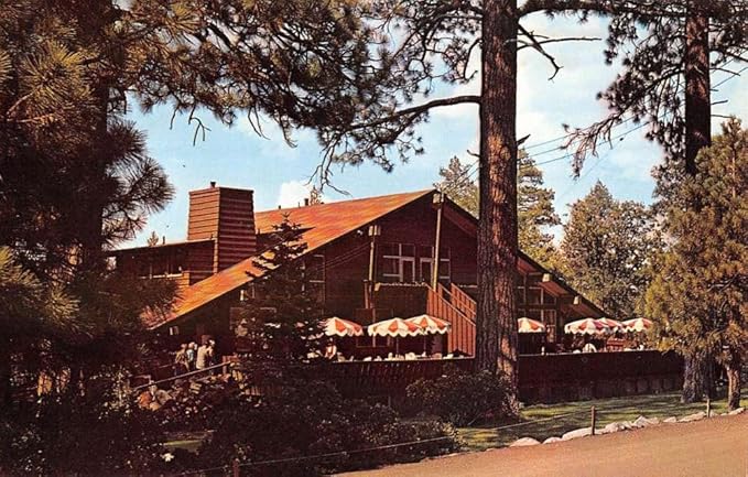 Big Bear Lake California Snow Summit Inn Street View Vintage