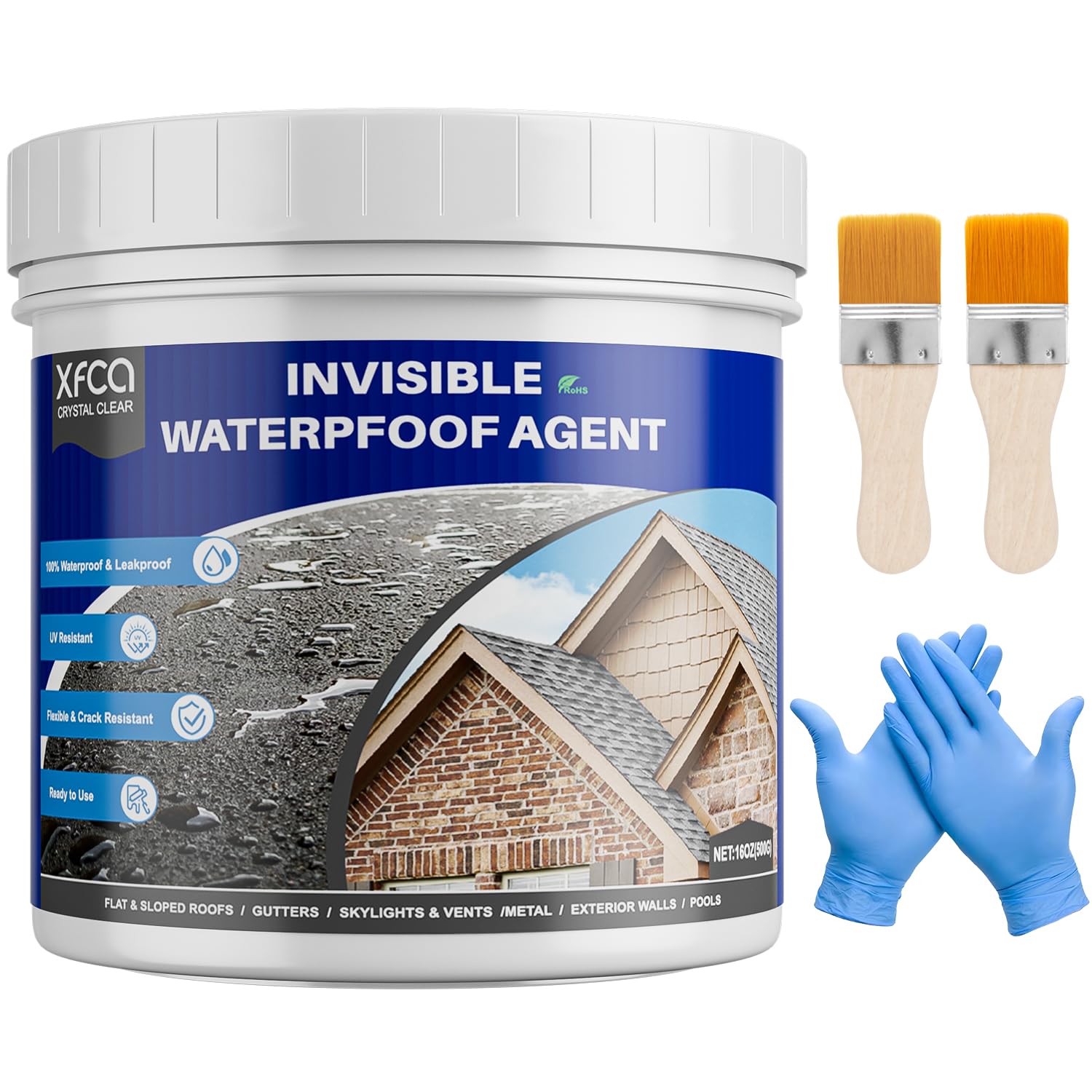 Photo 1 of Transparent Waterproof Sealant,17oz Clear Transparent Waterproof Coating,Liquid Invisible Water Proof Agent for Roofs Walls,Garden,Bathroom,Kitchen Indoor & Outdoor Water Proof Sealant