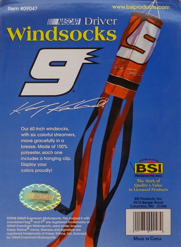 NASCAR Kasey Kahne 9 Wind Sock Sports Fan Wind Socks