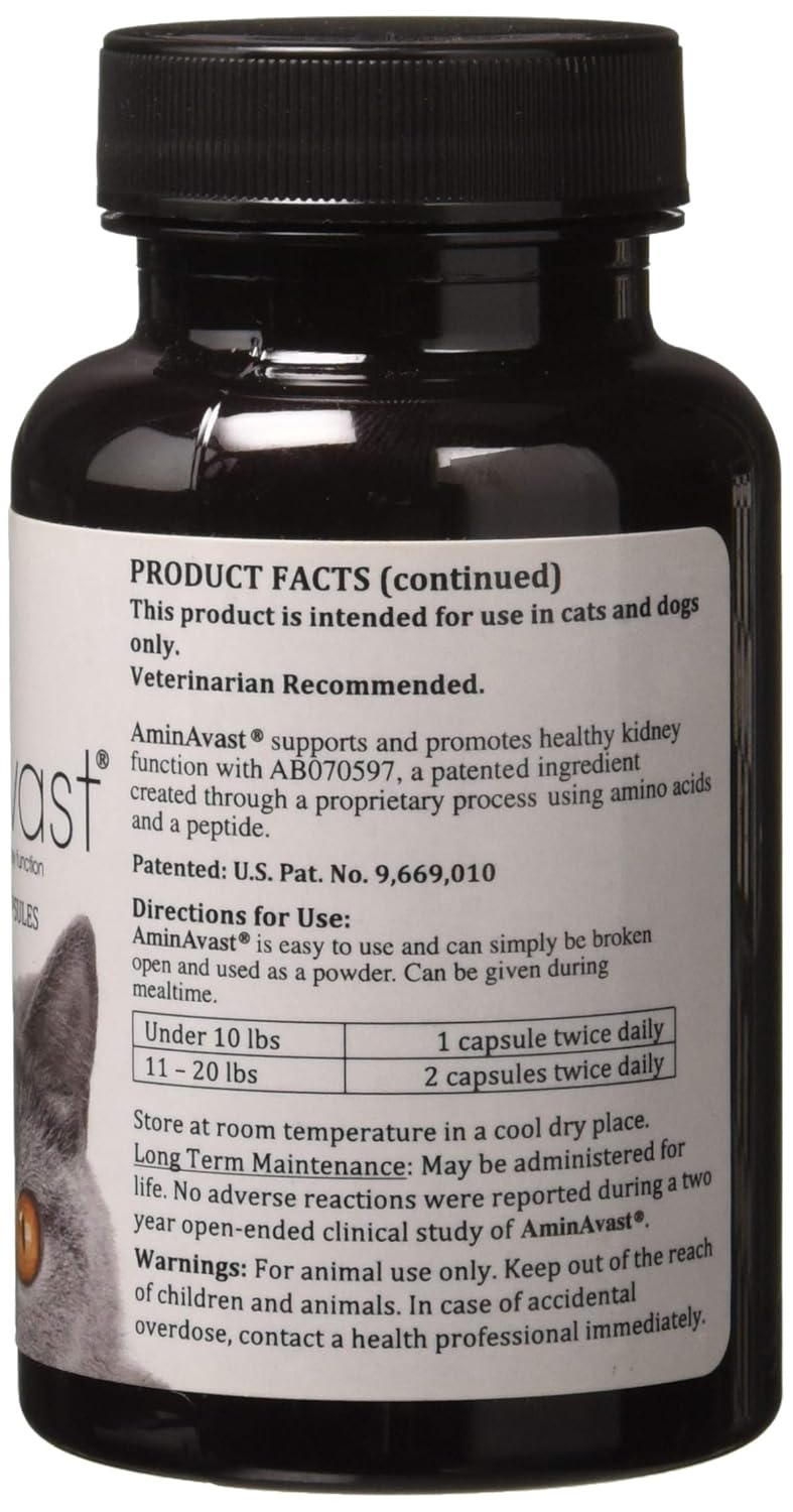 AminAvast Kidney Support Supplement for Cats and Dogs, 300mg - Promotes