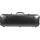 XEVALDRIC Carbon Fiber Oblong Shape Violin Case for 4/4 Size with Handle Professional Oblong Shape Violin Hard Case Shoulder Straps for Outdoor Use