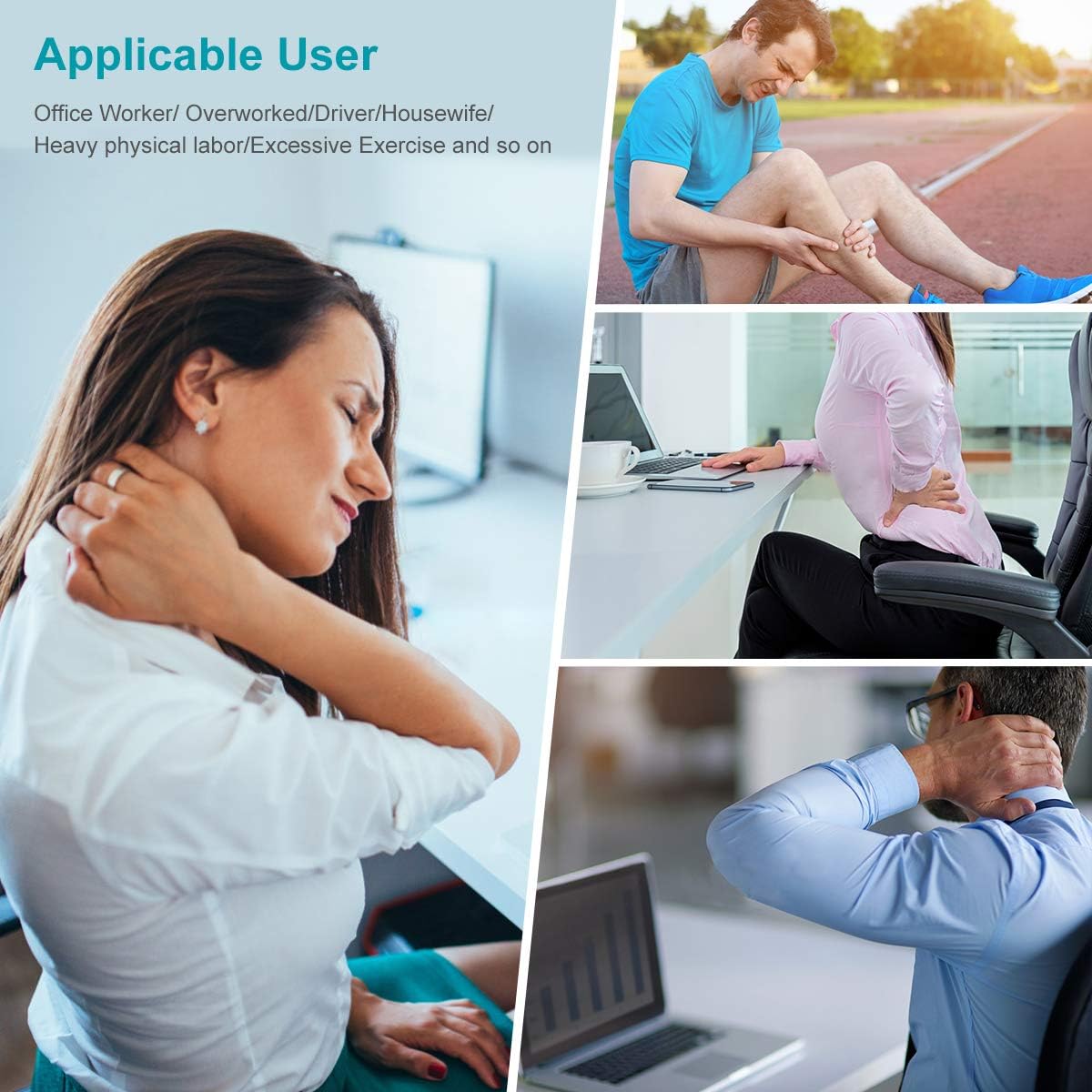 KEDSUM Rechargeable Tens Unit Muscle Stimulator, 3rd Gen Pain Relief 16 Modes Machine Electric Pulse Impulse Mini Massager with 8 Pads, 2 Electrode Wires and a 4-1 Electrode Wire: Health & Personal Care