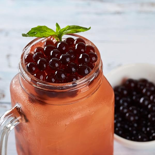 TEA ZONE [7 POUNDS] BLUEBERRY POPPING PEARLS FOR BOBA TEA BEVERAGES, SWEETS, ICE CREAM TOPPING | B2056