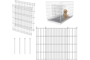 MENGSTER Dog Crate Divider Panel - 2 Pack Black Metal, Compatible with 42"-48" & Other Crate Sizes, 28" H x Adjustable Width 19.96"-36.61"(Dog Crate NOT Included)