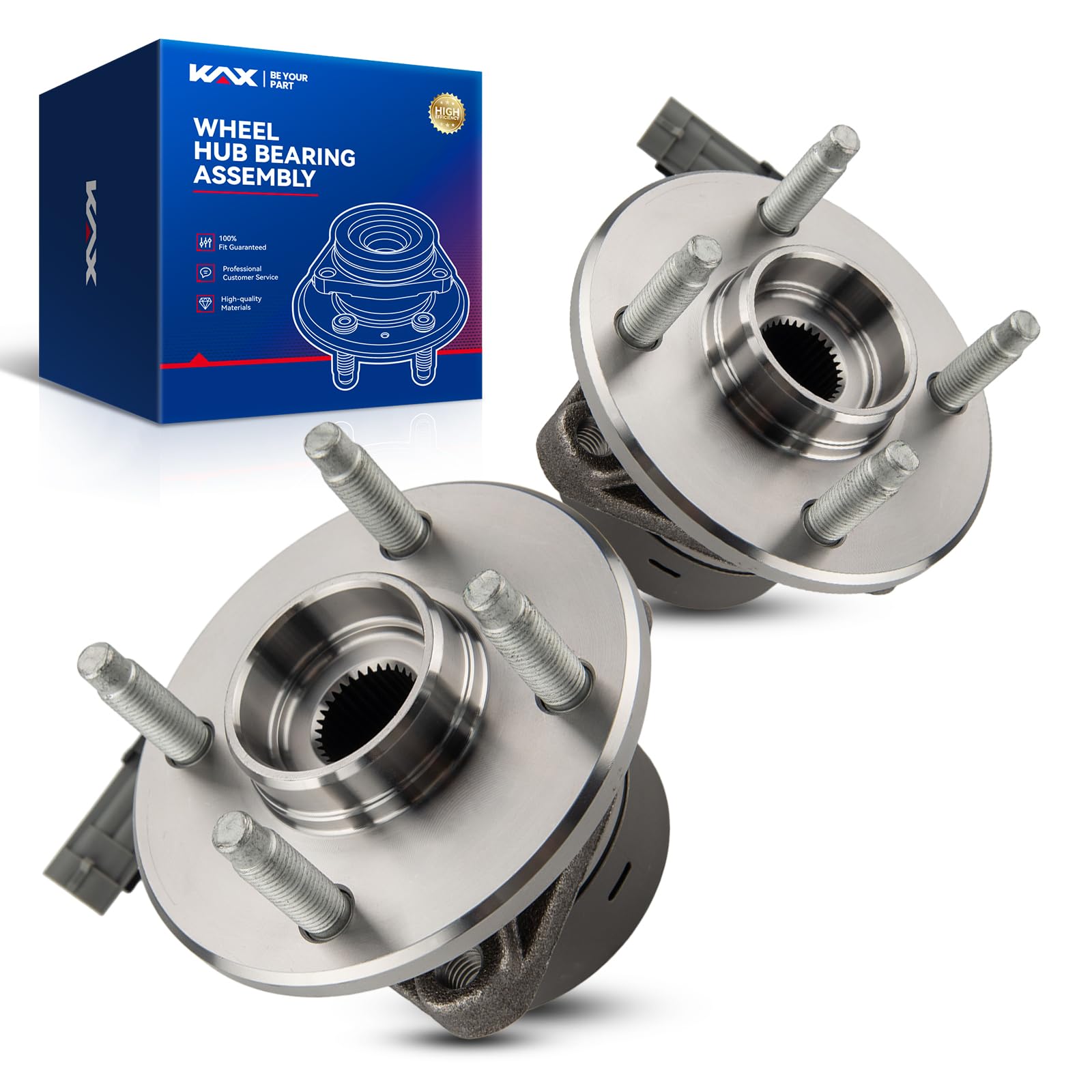 Photo 1 of KAX 513204 Pair Front Wheel Bearing Compatible with 2005-2010 Chevy Cobalt, 2003-2007 Saturn Ion, 2007-2009 Pontiac G5 4 Lugs W/ABS