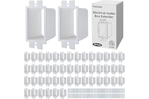 Patioer 1-Gang White Non-Metallic Electrical Outlet Box Extender, Extends Electrical Boxes for Power Switches GFCIs Receptacl