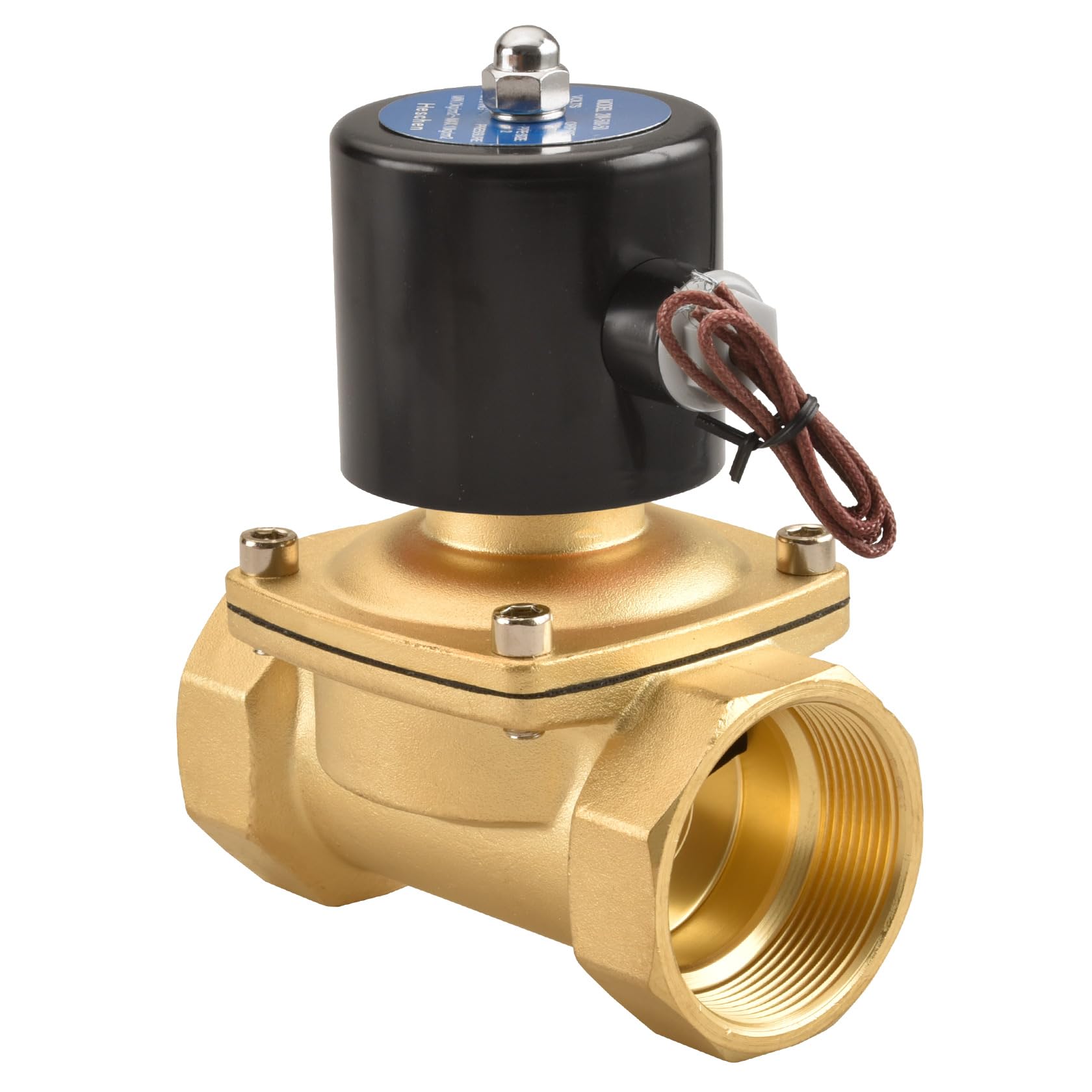 Heschen Brass Electric Solenoid Valve, 2W-500-50, PT2'' Port,DC24V Direct Action Water, Normally Closed Replacement Valve (DC24V)