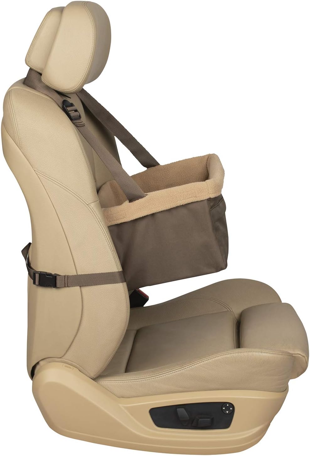 PetSafe Happy Ride Booster Seat - Dog Booster Seat for Cars, Trucks and SUVs - Easy to Adjust Strap - Durable Fleece Liner is Machine Washable and Easy to Clean - Medium, Brown : Automotive Pet Harnesses : Pet Supplies