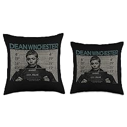 Supernatural Dean Mug Shot Throw Pillow