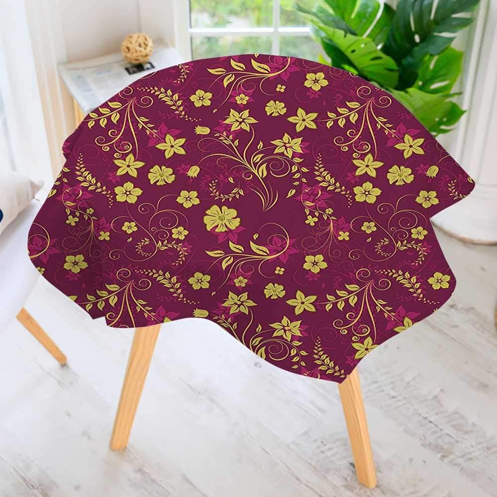 UHOO2018 Hand Screen Printed TableclothOrnamental Spring Flowers