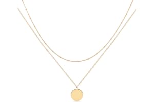 MEVECCO Layered Heart Necklace Pendant Handmade 18k Gold Plated Dainty Gold Choker Arrow Bar Layering Long Necklace for Women
