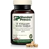 Standard Process B Vitality with Coq10 - Cellular Health Supplement with Biotin, Vitamin B12 & Folate - Vegan, Gluten-Free & Non-Dairy - 90 Capsules (30 Servings)