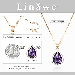 Linawe Amethyst Crystal Chain Necklace for Women