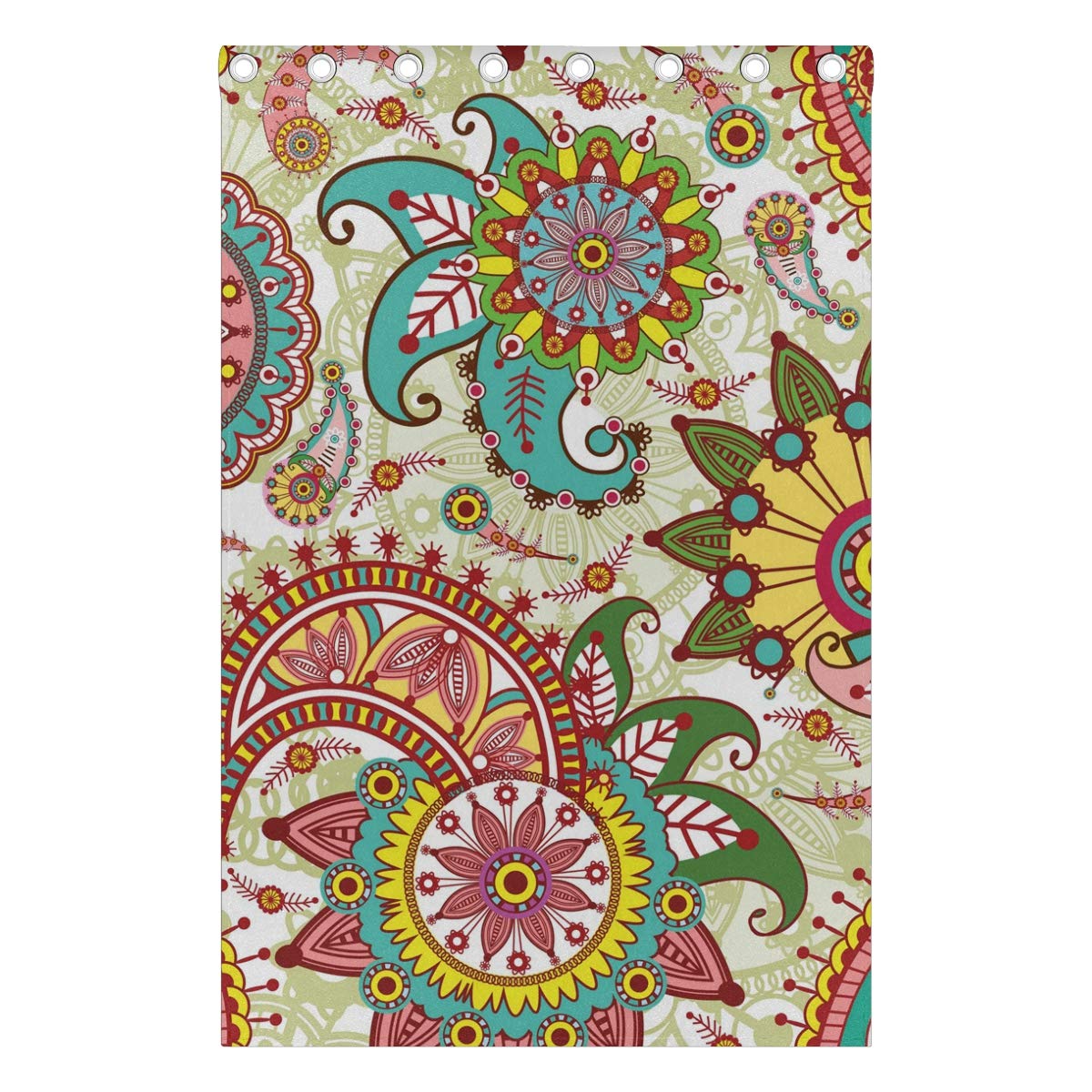 ISAOA Abstract Paisley Flowers Window Curtains for for Living Room Bedroom Kids Room,84 x 55 Inches,2 Panels Eyelet Blackout Curtains