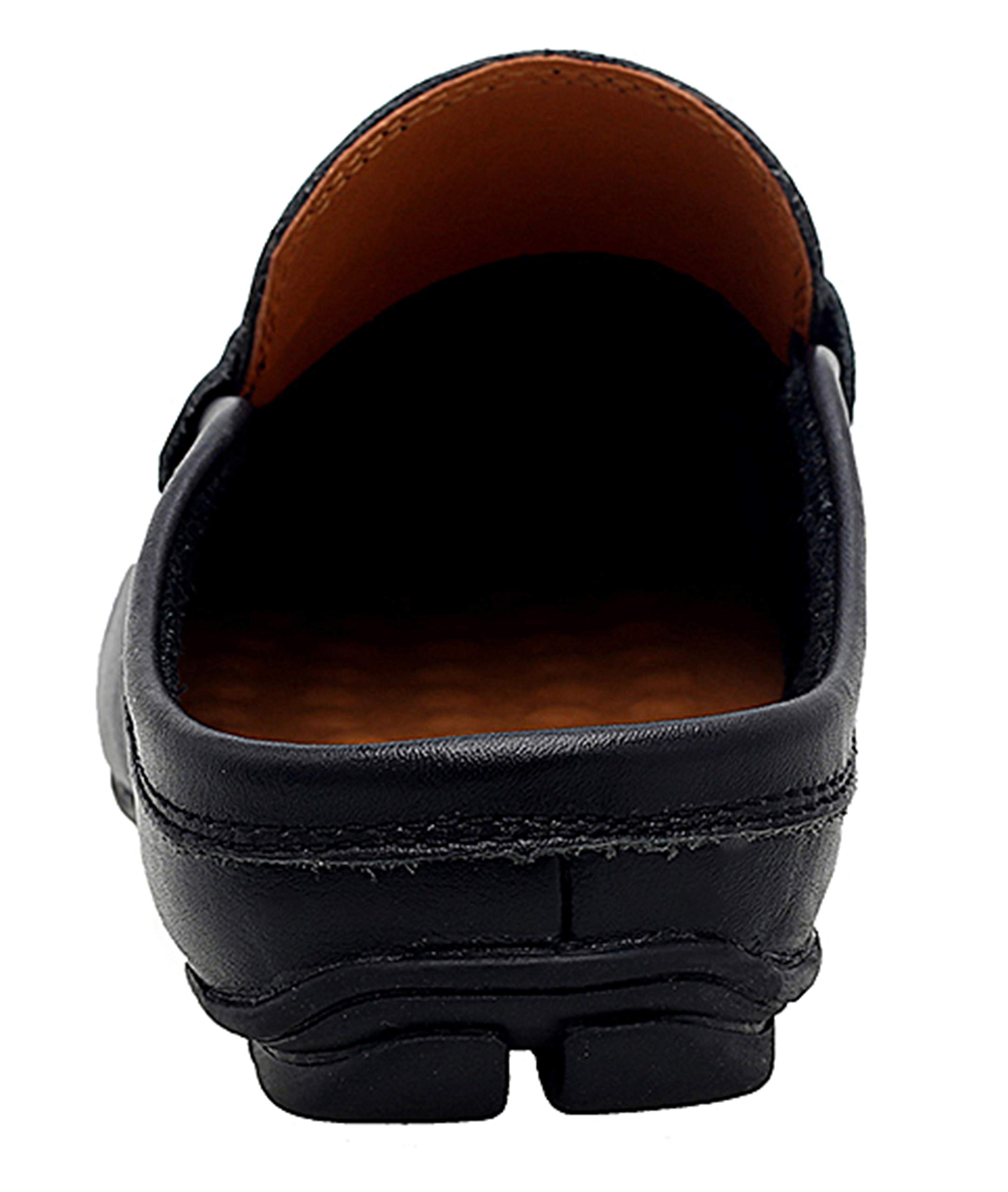 Go Tour Mens Mules Clog Slippers Breathable Punching Leather Slip on Shoes Casual Loafers