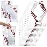 50Pcs Baseball Party Gift Bags, Baseball Favor Bags with Handles, Treat Bag Candy Baseball's Party Favors for Birthday Partys Baseballs Team Themed Partys Supplies