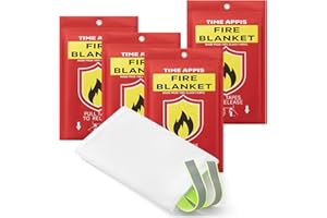 TIME APPIS Fire Blanket, Fire Blankets Emergency for Home Kitchen, 40 x 40 Inch Heavy Duty Fiberglass Insulation Fire Blanket, Emergency Fire Retardant Blankets for Camping Fireplace BBQ, 4 Pack