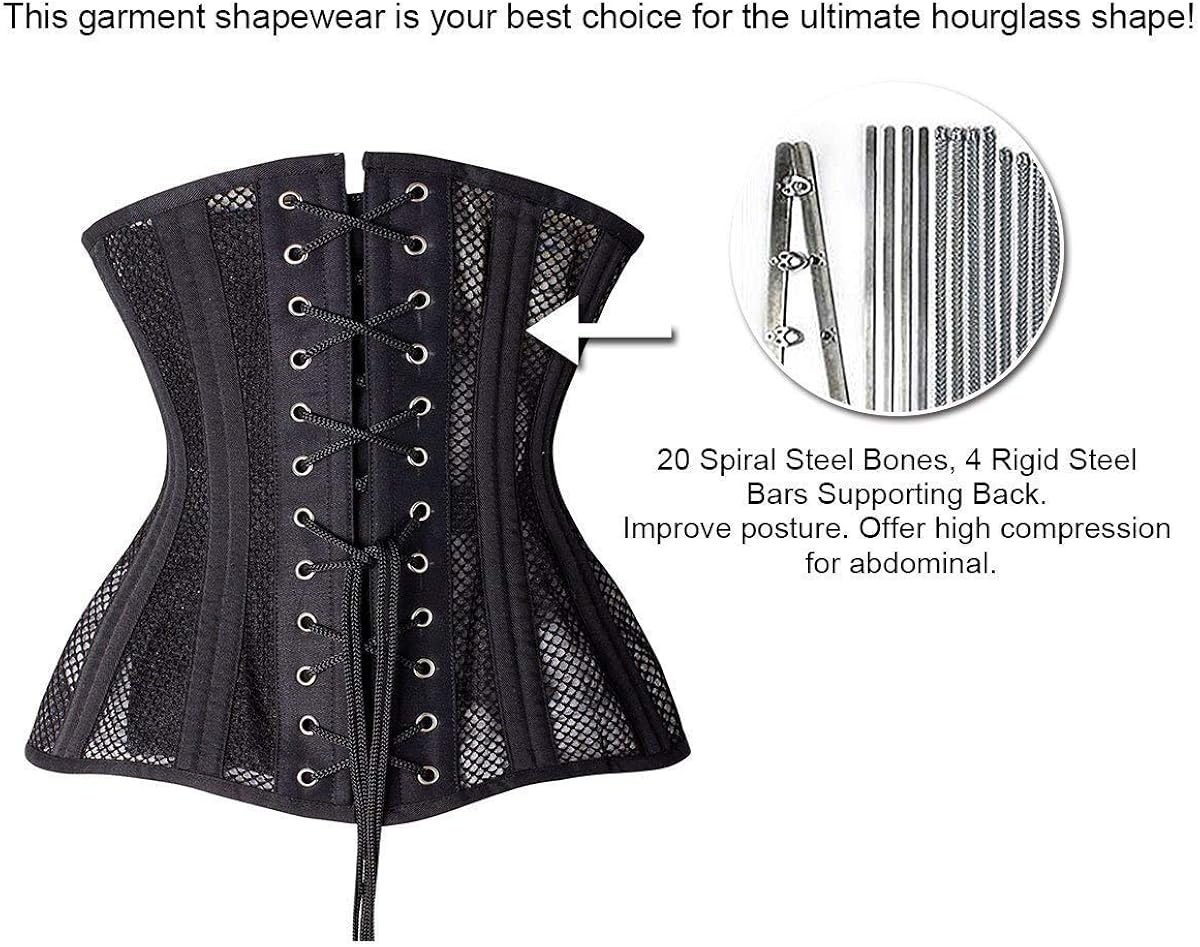 SHAPERX Women 24 Double Steel-Boned Longline Heavy Duty Waist Training Corsets Shaper at  Women’s Clothing store