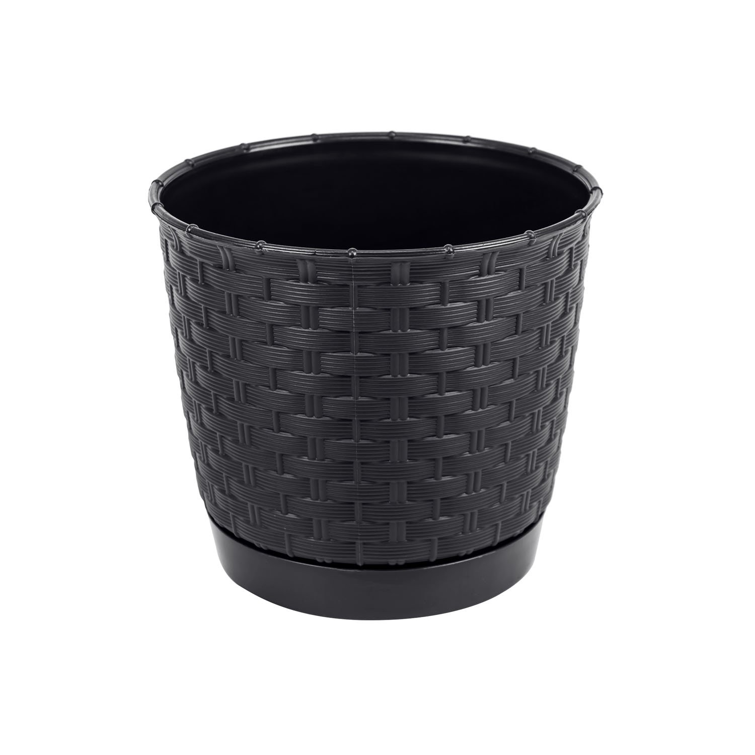Prosper Plast DRLO190-S433 19 x 16.5 cm "Ratolla" Round Flowerpot - Anthracite