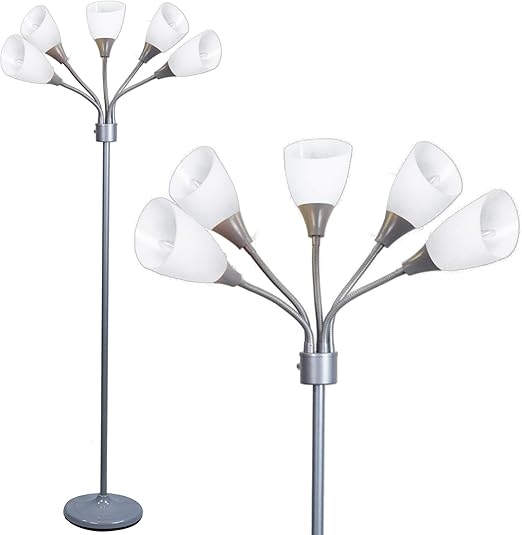 Modern Floor Lamp Room Light By Lightaccents Medusa Multi Head Standing Lamp Bedroom Light With 5 Positionable White Acrylic Reading Shades Room