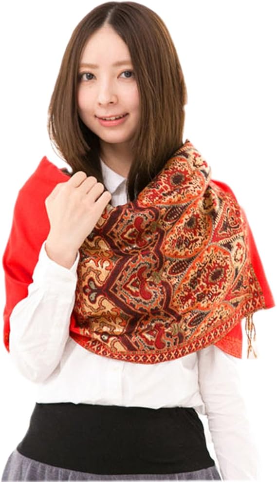 Amazon エスニック 柄 可愛い アジアン 大判 ストール きれいめ 上品 テイスト 美しい スカーフ B 1 レッド Tz スカーフ 通販