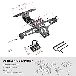 KEMIMOTO Motorcycle License Plate Bracket Fender