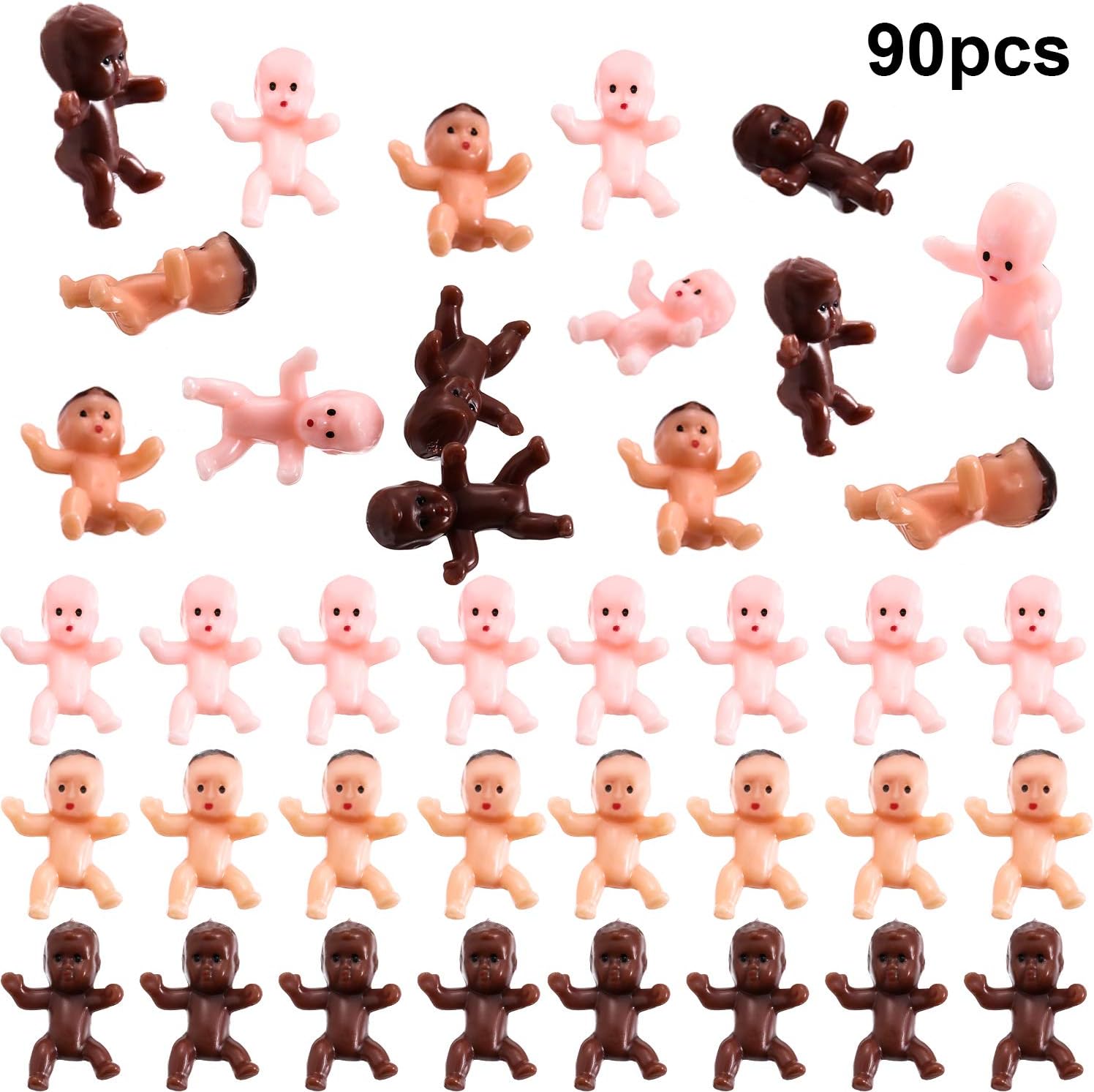90 Pieces Mini Plastic Babies Baby Shower Games Party Ice Cube Party