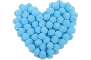 MORFEN 150 Pcs Pom Poms, 1 Inch Light Blue Craft Pom Poms, Christmas Fuzzy Pompom Puff Balls, Small Pom Pom Balls for DIY Arts, Crafts Projects, Christmas Home Decorations