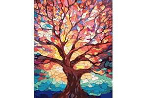 CYNART Paint by Number for Adults Beginner,Tree of Life Acrylic Watercolor Paint by Number Canvas,Simple Painting Paint by Numbers Adult Colorful Drawing Paintworks,for Gift Home Decor 16x20 Inch