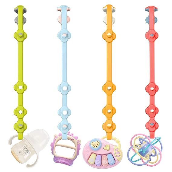 Baby Toy Secure Straps 4PK Stretchable Silicone Pacifier