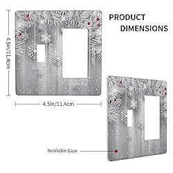 Christmas Snowflake Planks 2 Gang Light Switch