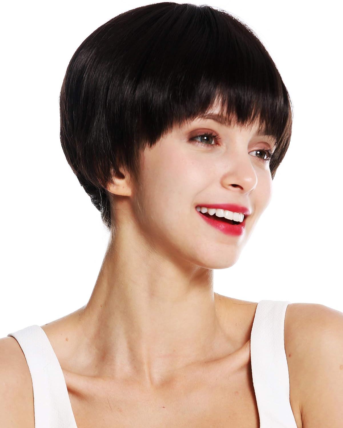 WIG ME UP - VK-53-4 quality women's wig short sleek pageboy cut dark brown, Dark brown (4), Length: approx. 20 cm