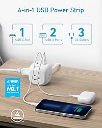 Anker 20W USB-C Power Strip, 321 Power Strip with 3