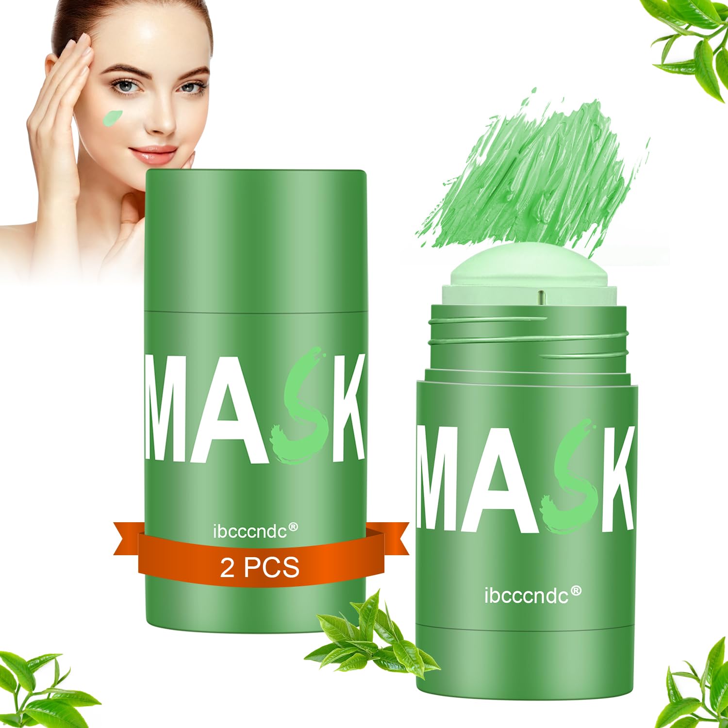 Photo 1 of Green Tea Deep Cleanse Mask 2PCS, Blackhead Remover with Green Tea Extract for Face Deep Pore Cleansing, Oil Control, Moisturizing, and Shrink Blackheads for Men Women All Skin Types