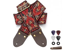 Dksongr Guitar Strap for Acoustic, Guitars Head Cowhide Leather Ends,Strap Locks,Guitar Straps Electric,Bass Strap.