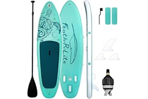 FEATH-R-LITE Paddle Board Inflatable Stand Up Paddle Boards Ultra-Light SUP with Paddleboard Accessories Non-Slip Deck Design for Adults and Youth 10.5" and Above