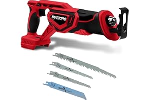BYCZONE Cordless Reciprocating Saw for Milwaukee 18V Battery (without battery), 3000RPM Variable Speed Sawzall with 4pcs Zallsaw Blade, Pivoting Shoe, Keyless Blade Clamp Recipro Saw for Wood, Metal, PVC Pipe