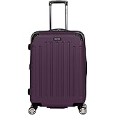 Kenneth Cole REACTION Renegade Luggage Expandable 8-Wheel Spinner Lightweight Hardside Suitcase, Midnight Plum, 24-Inch Checked