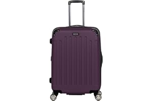 Kenneth Cole REACTION Renegade Luggage Expandable 8-Wheel Spinner Lightweight Hardside Suitcase, Midnight Plum, 24-Inch Checked
