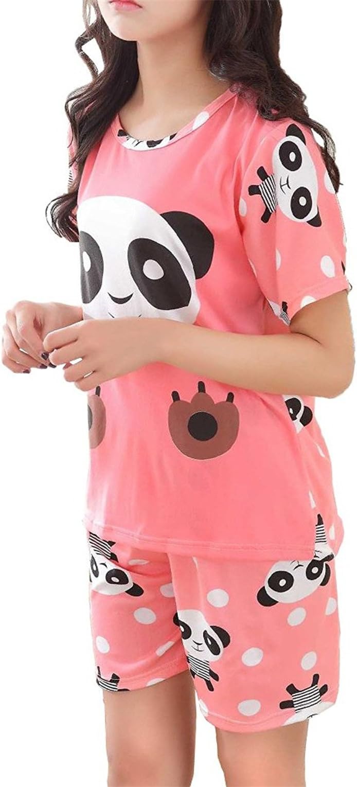 Nawoshow Children Girl Summer Shorts Pajama Cute Panda Sleepwear Lovely Child Loungwear